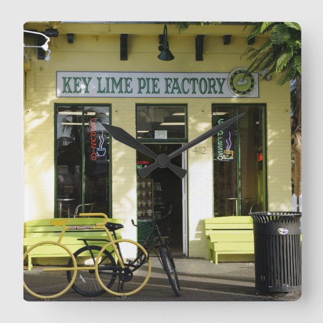 Key Limon Pie Quadratische Wanduhr (Vorderseite)