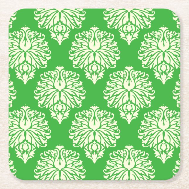 Key Limon Southern Hütte Damask Rechteckiger Pappuntersetzer (Vorderseite)