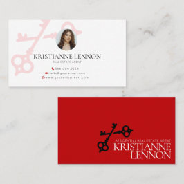 Key Logo Red Modern Real Anwesen oder Miete Agent  Visitenkarte