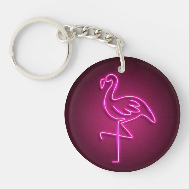 Key Rings - Neon Flamingo Schlüsselanhänger (Vorderseite)