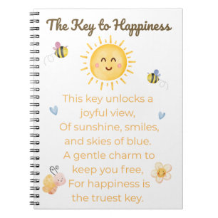 Key to Happy Notebook - Inspirational Journal Notizblock