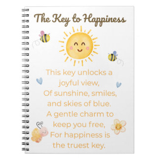 Key to Happy Notebook - Inspirational Journal Notizblock