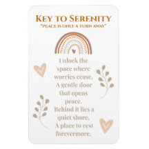 Key to Serenity Magnet - Inspirational Gedicht Des
