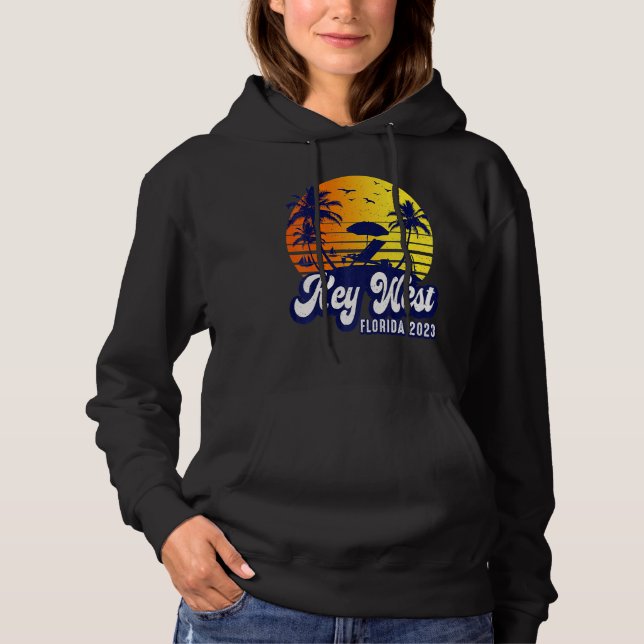 Key West 2023 Florida Sunset Beach Retro Hoodie (Vorderseite)