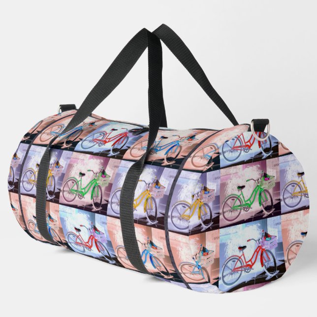 Key West Bicycle Muster Druck Schneiden Nähtasche Duffle Bag (Linke Ecke)
