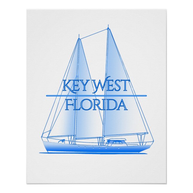 Key West Coastal Nautical Sailing Sailor Poster (Vorderseite)