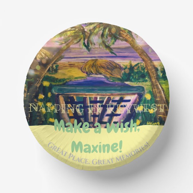 Key West, FL Memory Tipp für Reisen Pappteller (Vorderseite)