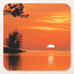 Key West, FL Sonnenuntergang Rechteckiger Pappuntersetzer