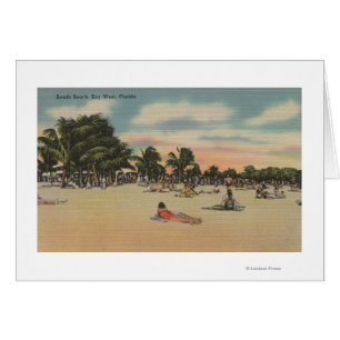 Key West, FL - Vue de la plage sud avec bains de s