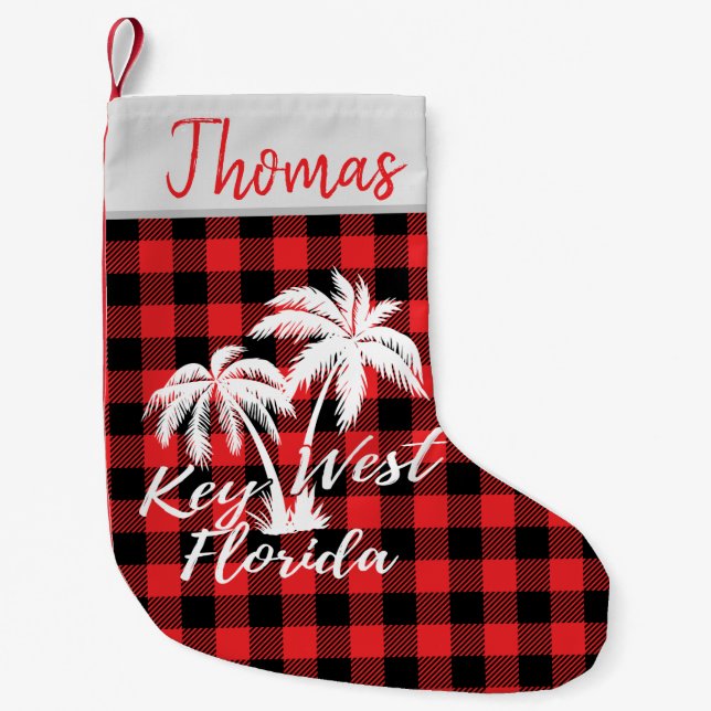 Key West Florida Beach Palmen Kleiner Weihnachtsstrumpf (Vorderseite)