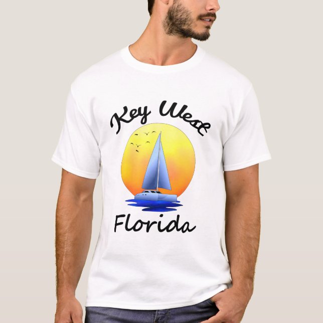 Key West Florida befestigt Segeln T-Shirt (Vorderseite)