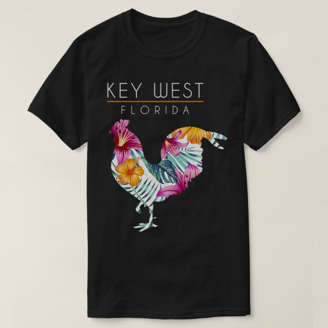 Key West Florida Blume Hibiskus Hühnerfleisch Love T-Shirt (Design vorne)