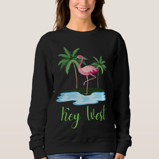 Key West Florida Flamingo Tropical Beach Vacation  Sweatshirt (Vorderseite)