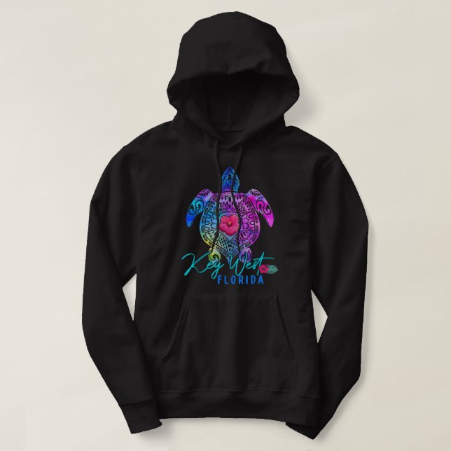 Key West Florida Gefärbte Krawatte Sea Turtle Vaca Hoodie (Design vorne)