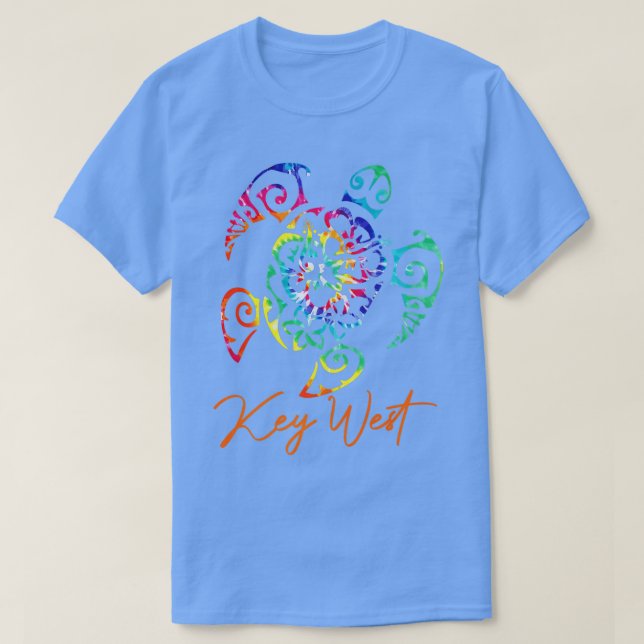 Key West Florida Gefärbte Krawatte Sea Turtle Vaca T-Shirt (Design vorne)