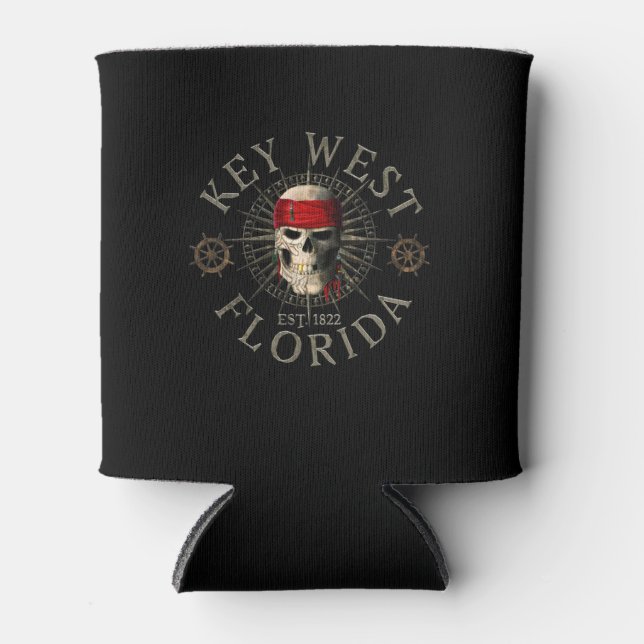 Key West Florida gegründet 1822 Pirate Skull Dosenkühler (Vorderseite)
