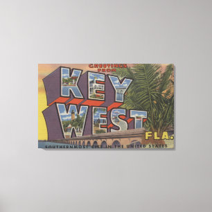 Key West, Florida - Große Buchstabenszenen Leinwanddruck