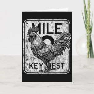 Key West Florida Hühnchen Retro Meile 0 Hahn Dist Karte