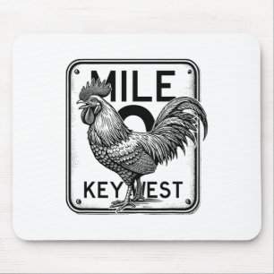 Key West Florida Hühnchen Retro-Meile 0 Hahn Meile Mousepad