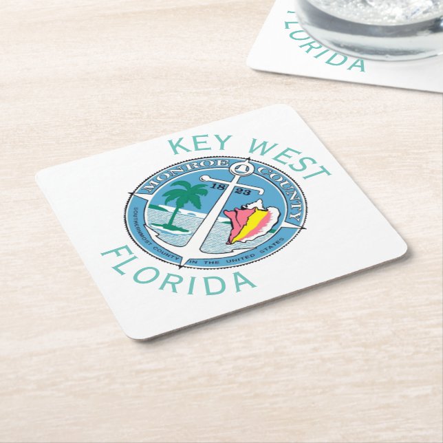 Key West - Florida Keys Rechteckiger Pappuntersetzer (angewinkelt)