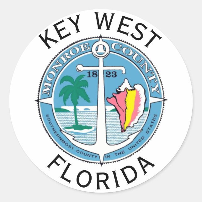 Key West - Florida Keys Runder Aufkleber (Vorderseite)