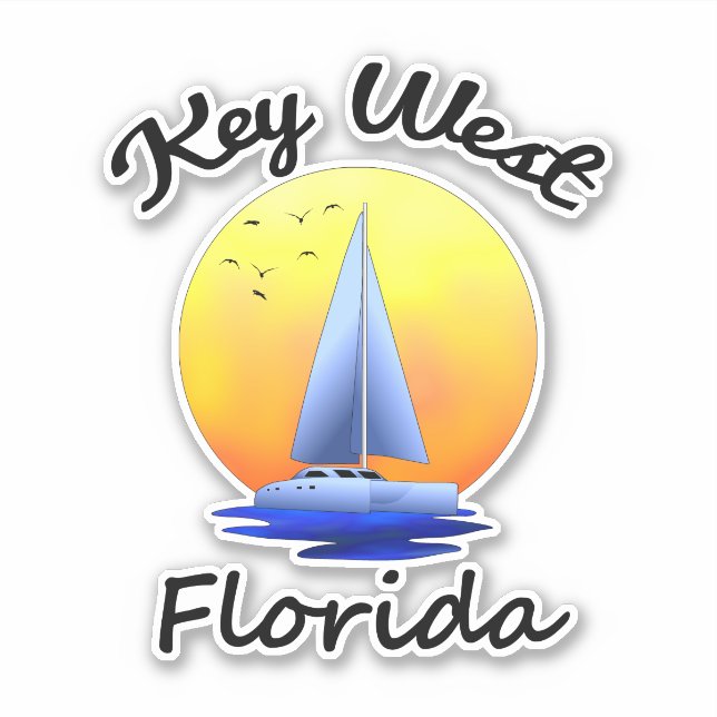 Key West Florida Keys Segeln Aufkleber (Vorderseite)