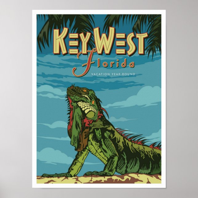 Key West Florida Kunst, Dichtung und Musik Poster (Vorne)
