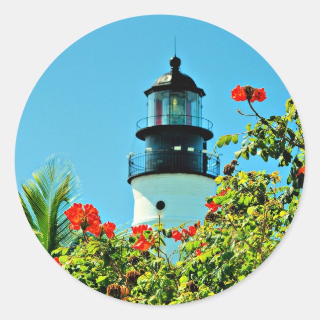 Key West, Florida Lighthouse Runder Aufkleber (Vorderseite)