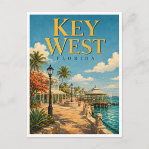 Key West Florida Mallory Square GeoSaga Postkarte