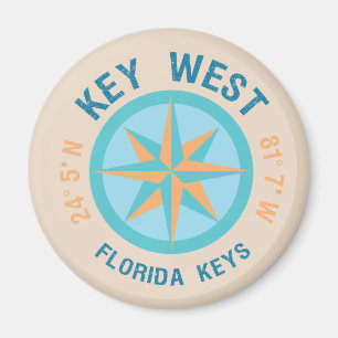 Key West Florida Nautical Icon lLatitude Länge Magnet