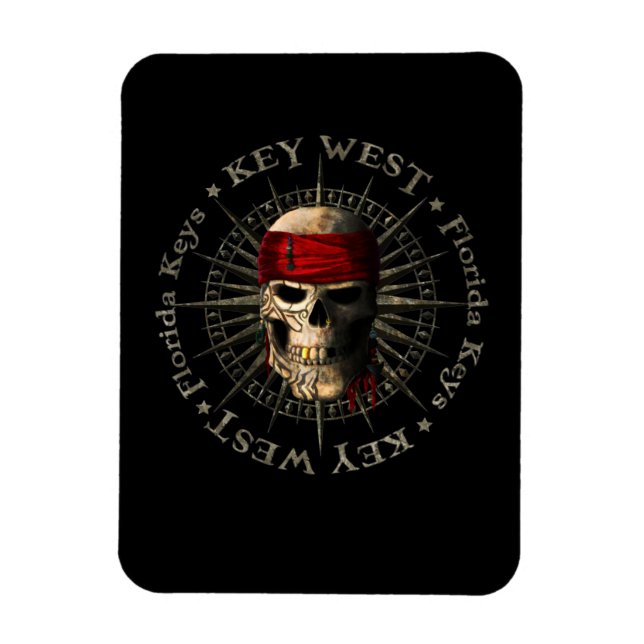 Key West Florida Pirat Skull Magnet (Vertikal)