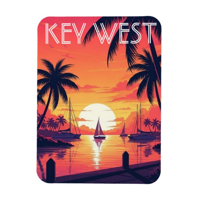 Key West Florida Postcard Magnet (Vertikal)