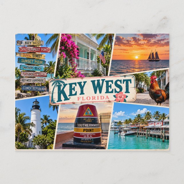 Key West Florida Postkarte (Vorderseite)