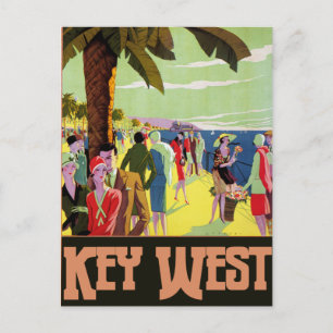 Key West Florida Reise Vintage Kunstwerke Feiertagspostkarte