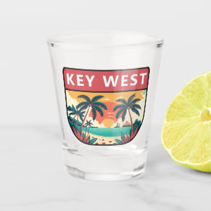 Key West Florida Retro Emblem Schnapsglas