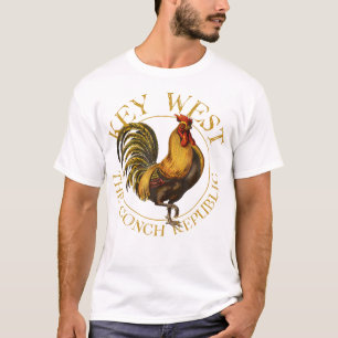 Key West Florida Rooster Design Souvenir T-Shirt