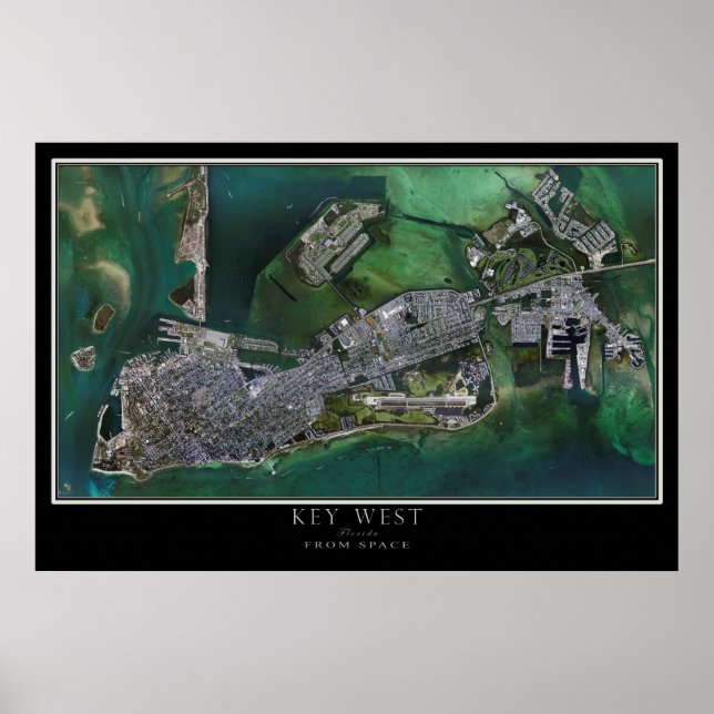 Key West Florida Satellite Poster Map (Vorne)