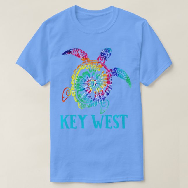 Key West Florida Sea Turtle Hibiskus Gefärbte Kraw T-Shirt (Design vorne)