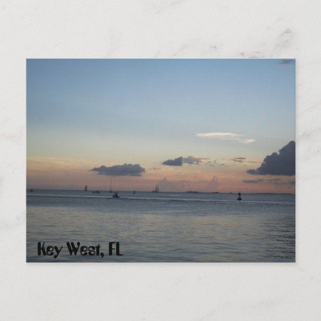 Key West Florida Segelschiffe auf dem Meer Postkarte (Vorderseite)