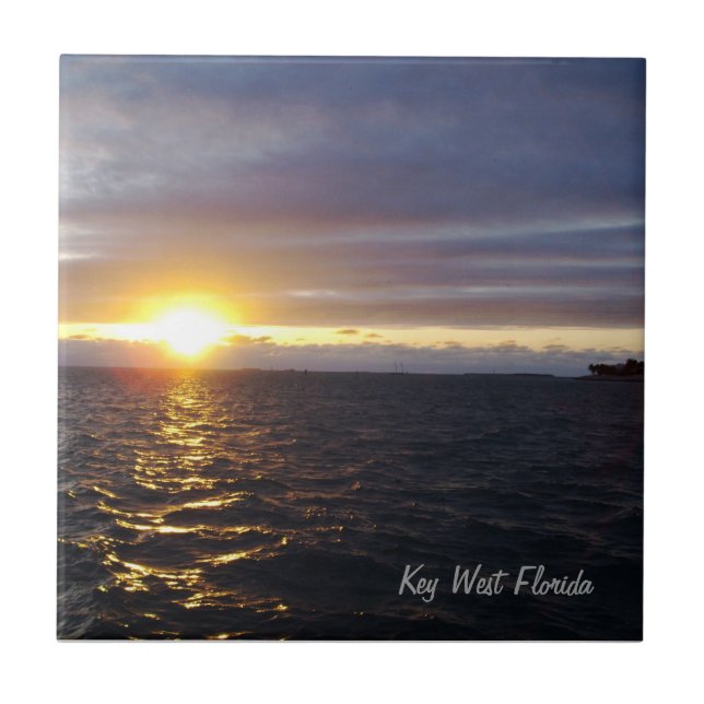Key West Florida Sonnenuntergang Fliese (Vorderseite)