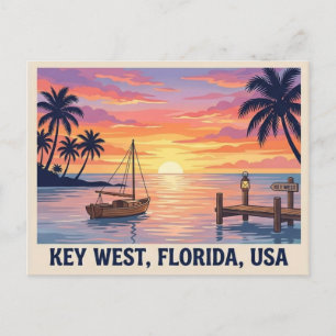 Key West Florida Sonnenuntergang Reise-Postkarte Postkarte