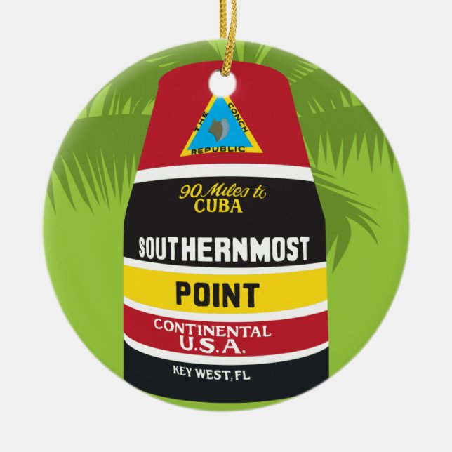 Key West Florida South Point Marker Keramik Ornament (Vorne)