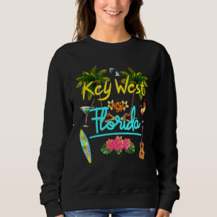 Key West Florida Strand Sommer Palme Surfen Sonnen Sweatshirt