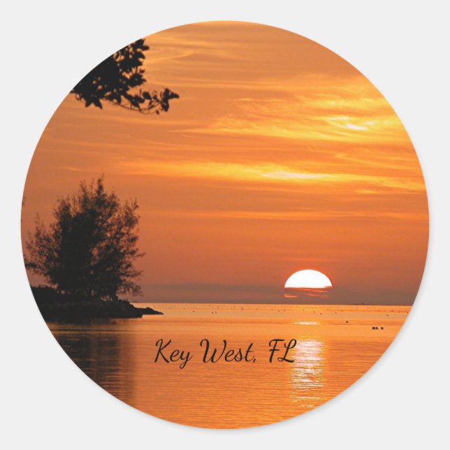 Key West, Florida Sunset Classic Round Sticker (Vorderseite)