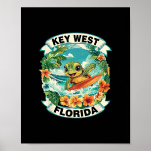 Key West Florida Süße Meeresschildkröte Surft Somm Poster