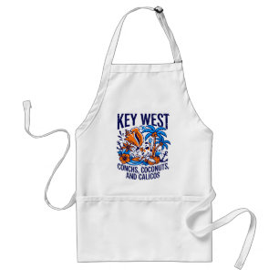 Key West Florida Tropische Katze Conchs Und Kokosn Schürze