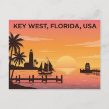 Key West Florida USA Sonnenuntergang Reise-Postkar