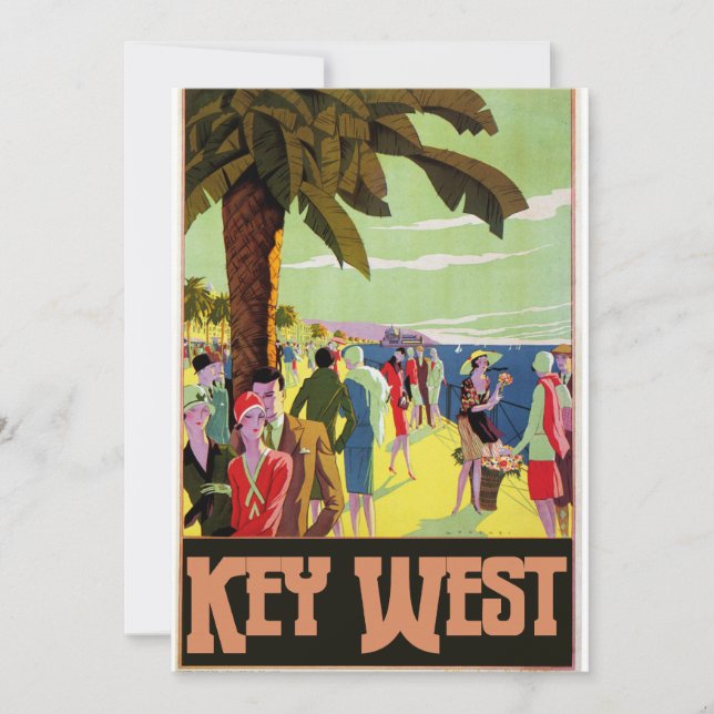 Key West Florida Vintage Kunstwerke Einladung (Vorderseite)