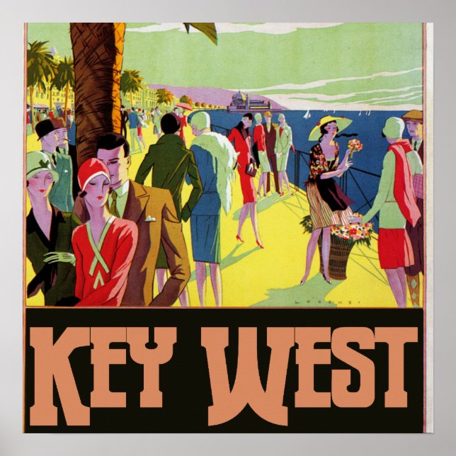 Key West Florida Vintage Kunstwerke Poster (Vorne)