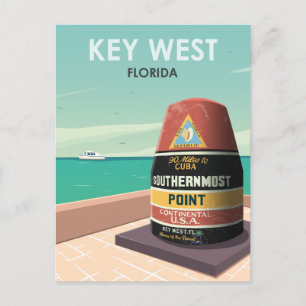 Key West Florida Vintage Reise Save the Date Post Postkarte
